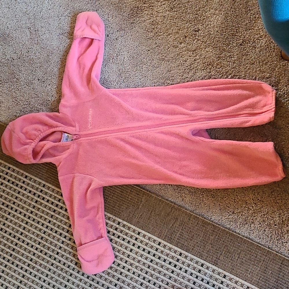 Columbia Pink Infant Hooded Fleece One-Piece